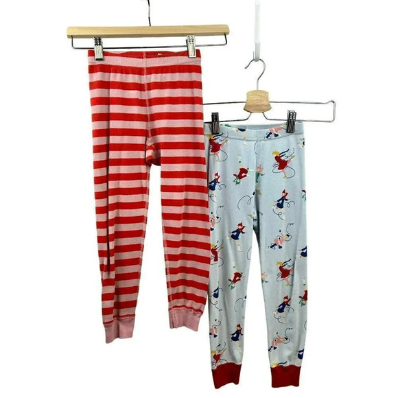 Hanna Andersson Leggings, Size 5, Set of 2, Stripes, Ice Skaters, Organic Cotton - Picture 1 of 9